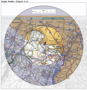 25 and 50 mile radius map